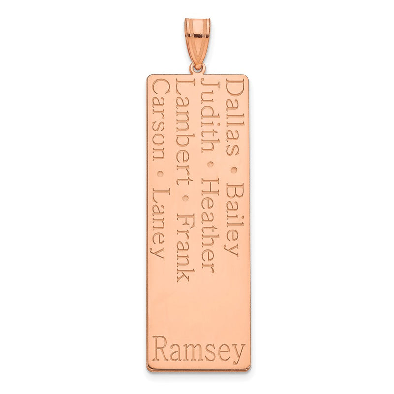 14K rose gold family pendant, alternate view