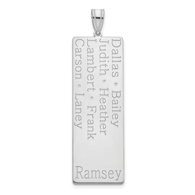 10K white gold family pendant, alternate view