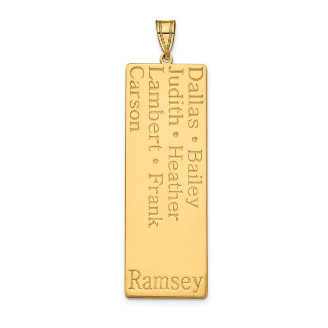14K yellow gold family pendant, alternate view