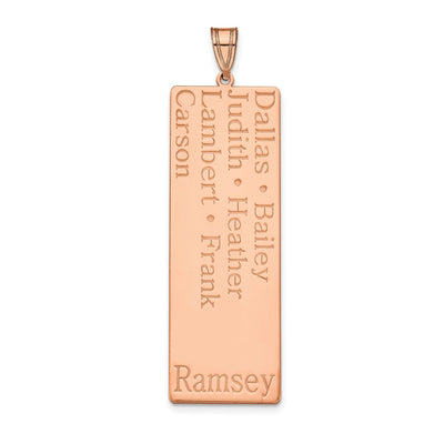 10K Rose Gold 7 Name Family Pendant