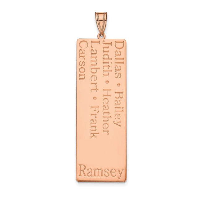 10K rose gold family pendant, alternate view