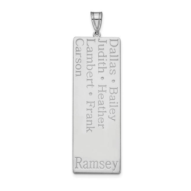 10K white gold family pendant, alternate view
