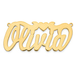 10k White Gold Polished Heart Name Plate view 18