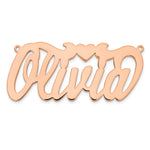 10k White Gold Polished Heart Name Plate view 13