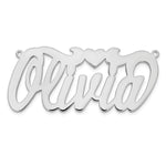 10k White Gold Polished Heart Name Plate view 3