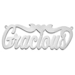 10k White Gold Polished Heart Name Plate view 4