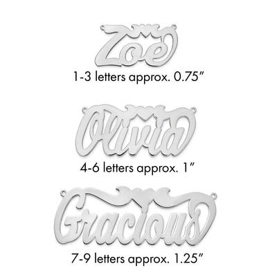 10K white gold name pendants & charm