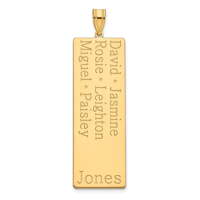 14K yellow gold family pendant, alternate view