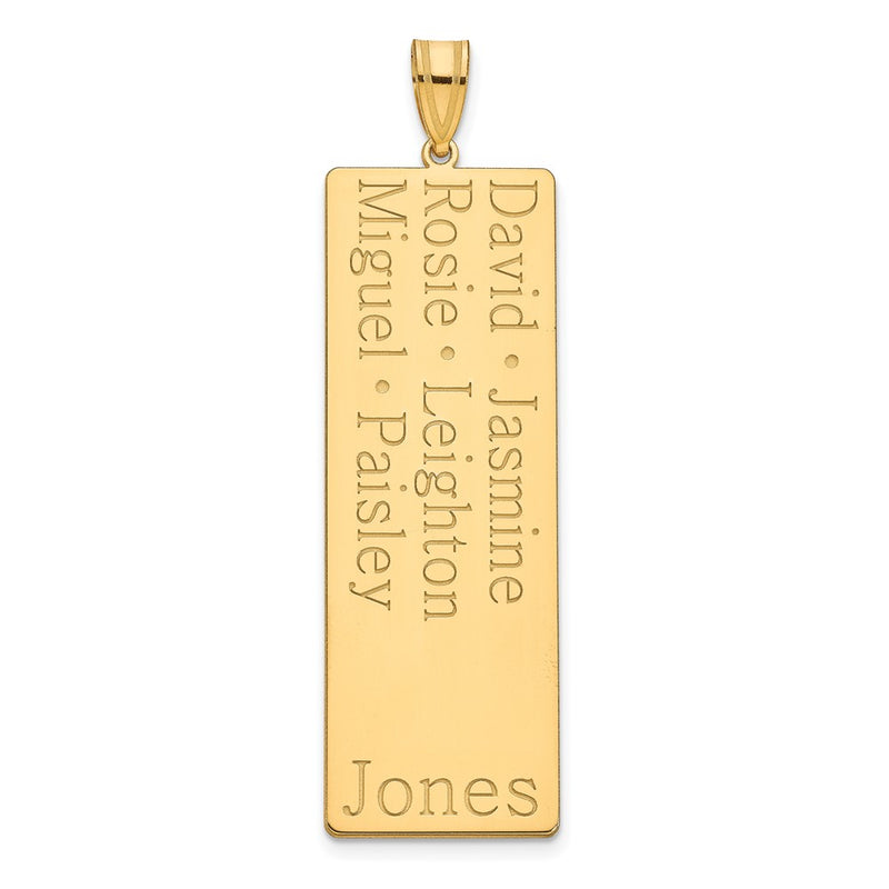 14K yellow gold family pendant, alternate view