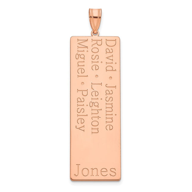 10K rose gold family pendant, alternate view