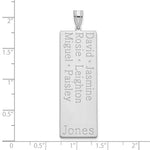 14K White Gold 6 Name Family Pendant view