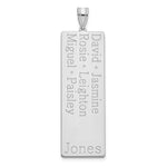 10K White Gold 6 Name Family Pendant view