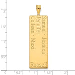 14K Yellow Gold 5 Name Family Pendant view