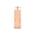14K Rose Gold 5 Name Family Pendant view