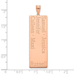 14K Rose Gold 5 Name Family Pendant view