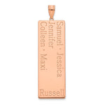 14K Rose Gold 5 Name Family Pendant view