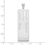 10K White Gold 5 Name Family Pendant view