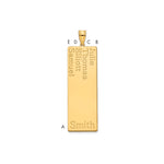 14K Yellow Gold 4 Name Family Pendant view