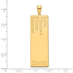 14K Yellow Gold 4 Name Family Pendant view