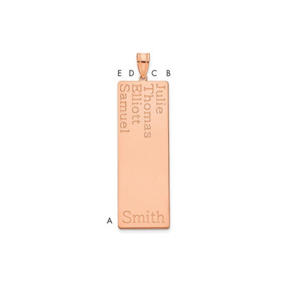 10K Yellow Gold Medium Always IN MY Heart Curved Bar Necklace, 18 x 38mm