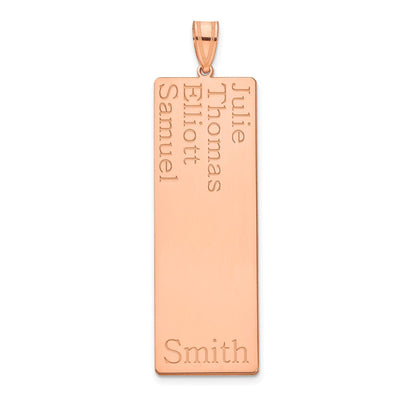 10K Yellow Gold Medium Always IN MY Heart Curved Bar Necklace, 18 x 38mm