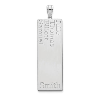 10K White Gold 4 Name Family Pendant