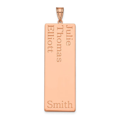 10K Rose Gold 3 Name Family Pendant