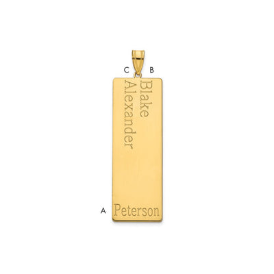 14K Yellow Gold 2 Name Family Pendant