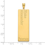 14K Yellow Gold 2 Name Family Pendant view