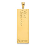 14K Yellow Gold 2 Name Family Pendant view