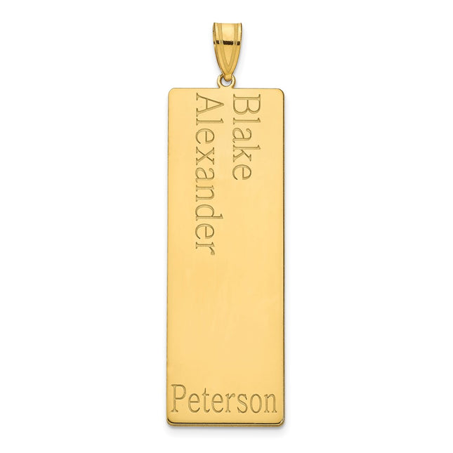 14K yellow gold family pendant, alternate view