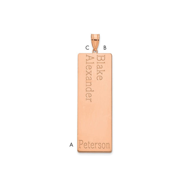 10k Rose Gold Customizable Family Name Pendant with Multiple Name Options