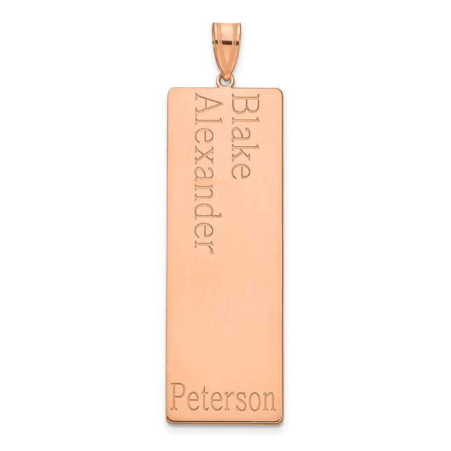 10K rose gold family pendant, alternate view