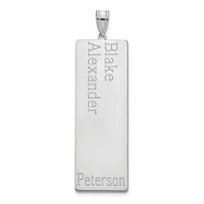 10K White Gold 2 Name Family Pendant