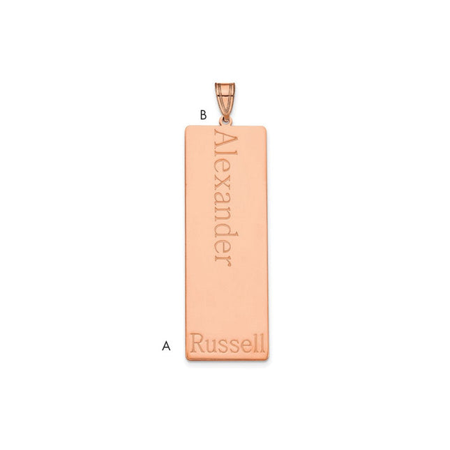 10k Rose Gold Customizable Family Name Pendant with Multiple Name Options