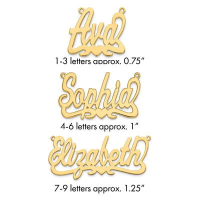 Sterling Silver/Gold-plated Heart Name Plate