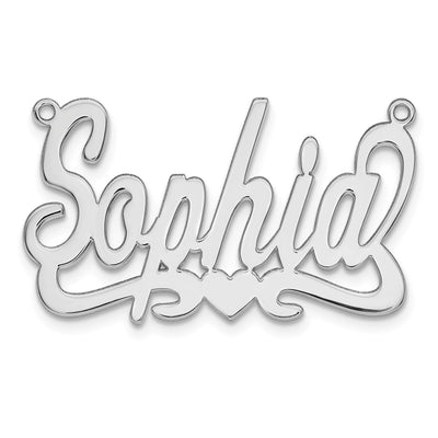 Sterling Silver/Gold-plated Heart Name Plate
