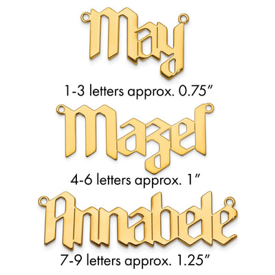 SS/Gold-plated Polished New Gothic Textura Font Name Plate