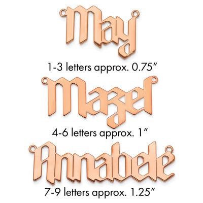 SS/Gold-plated Polished New Gothic Textura Font Name Plate