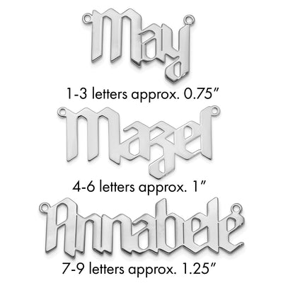 SS/Gold-plated Polished New Gothic Textura Font Name Plate