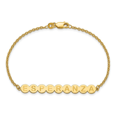 Sterling Silver/Gold-plated 9 Letter Bubble Bracelet