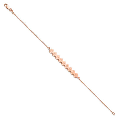 Sterling Silver/Rose-plated 9 Letter Bubble Bracelet