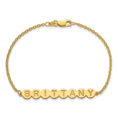 Sterling Silver/Gold-plated 8 Letter Bubble Bracelet
