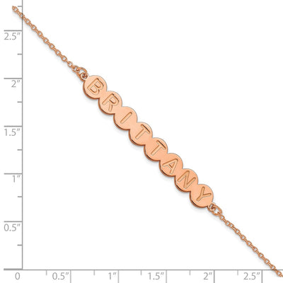 Sterling Silver/Rose-plated 8 Letter Bubble Bracelet