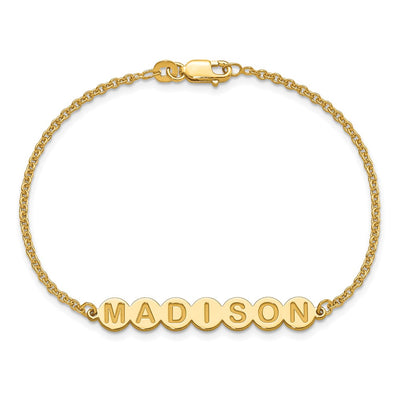 Sterling Silver/Gold-plated 7 Letter Bubble Bracelet