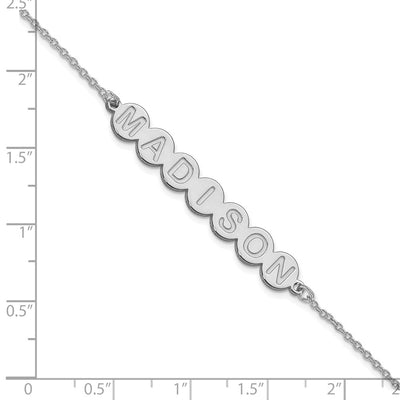 Sterling Silver/Rhodium-plated 7 Letter Bubble Bracelet