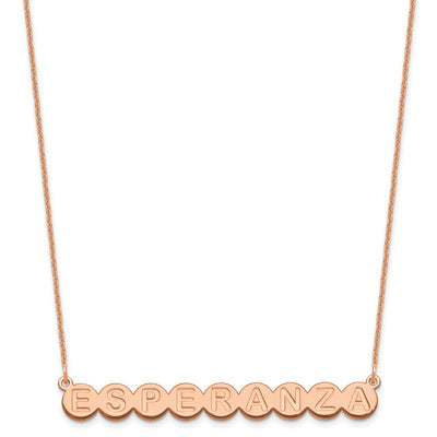 14K Rose Gold 9 Letter Bubble Necklace