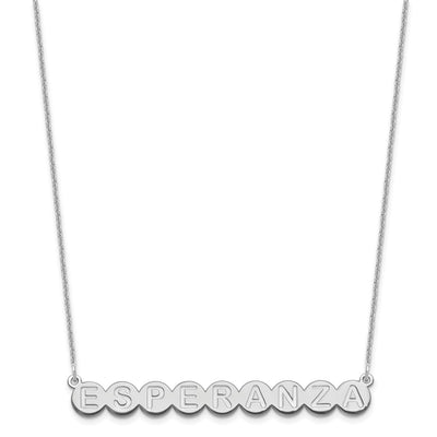 14K White Gold 9 Letter Bubble Necklace