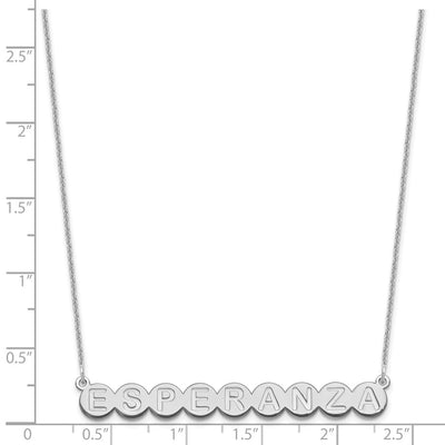 14K White Gold 9 Letter Bubble Necklace