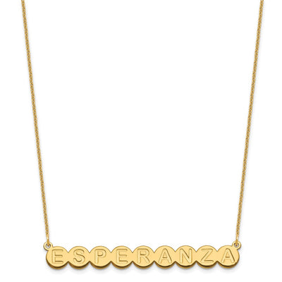 14K Yellow Gold 9 Letter Bubble Necklace